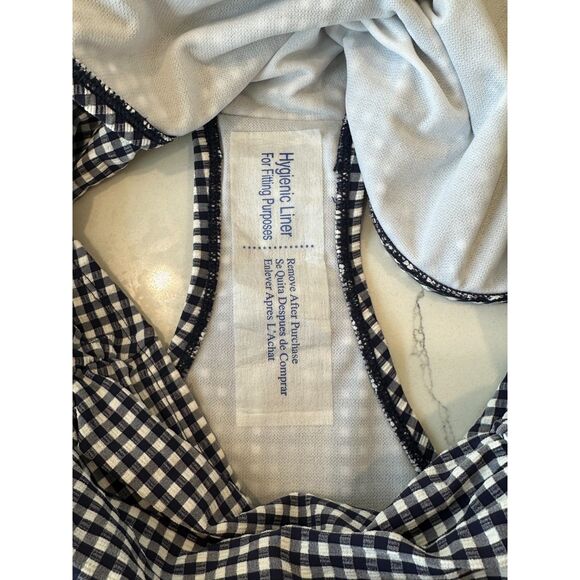 NWT Draper James Navy Blue Seersucker Triangle Bikini Swimsuit Size XL - Picture 10 of 10